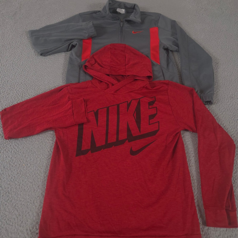 LOT OF 2 Nike Jacket Hoodie Boys Large Multi Dri-FIT Breathe Full-Zip Pullover